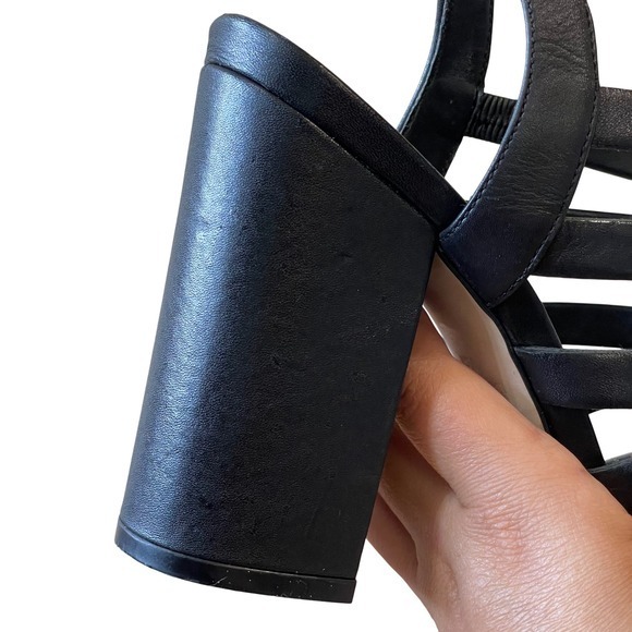 Steve Madden Saturn Strappy Black Leather Multi Strap Heeled Sandals Size‎ 8 - Picture 13 of 15